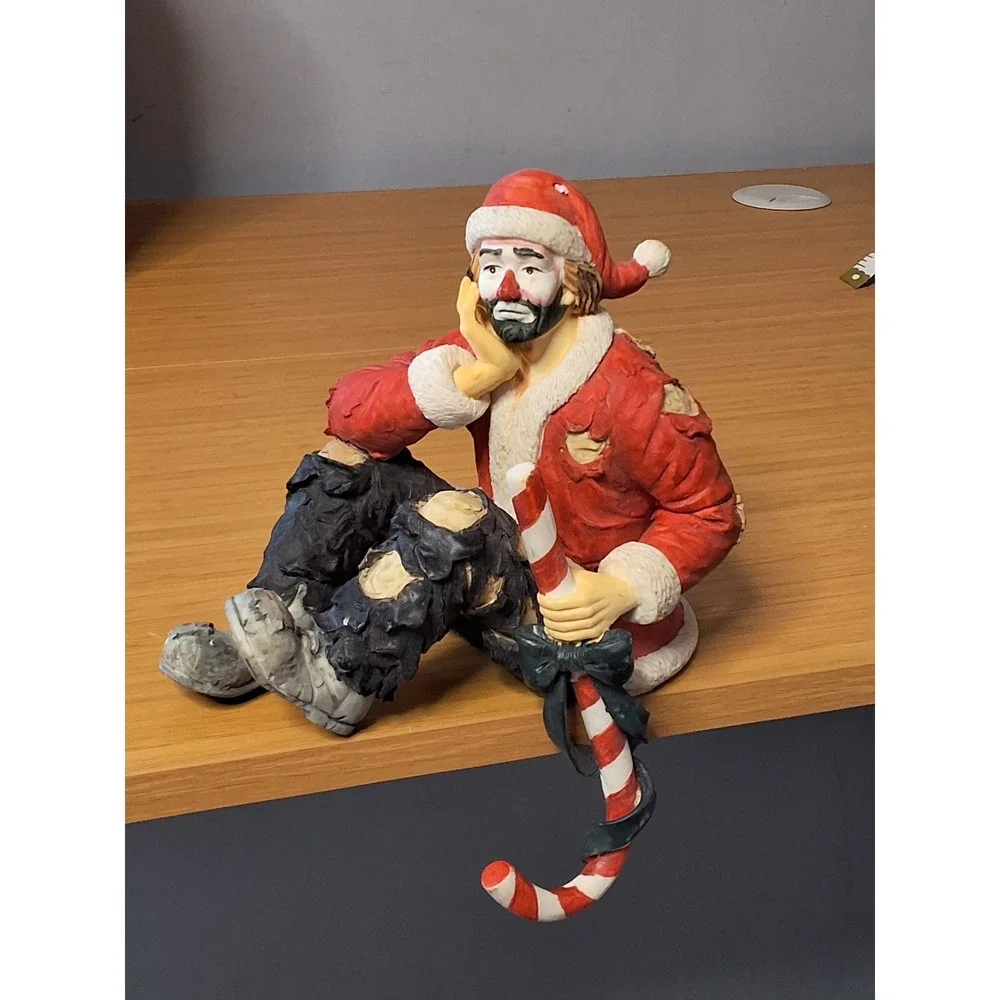 Vintage 1992 Emmett Kelly Jr Flambro Weary Willie Santa Stocking Holder See Pics
